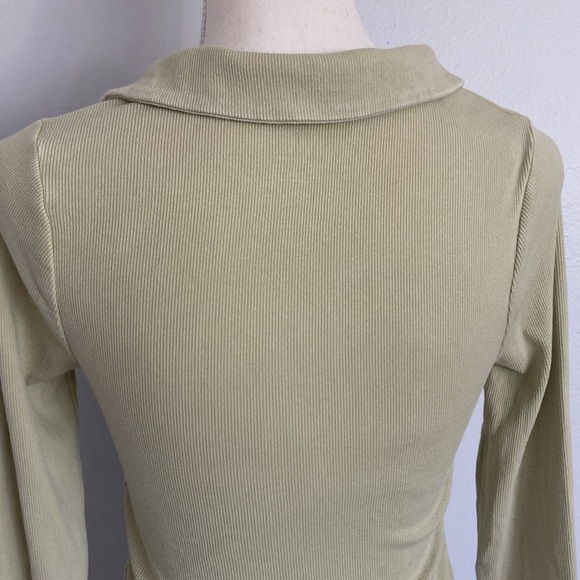 PacSun Long Sleeve Low-cut Collared Top, Size S - Picture 5 of 9